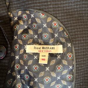 Isaac Mizrahi Charcoal Patterned Blazer